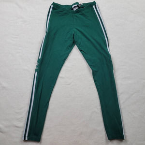 Adidas Leggings Pants Size Small Ivy Green Three Stripe Medium Rise